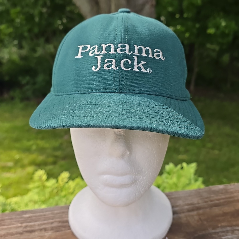 Panama‎ Jack Vintage Ball Cap Green White Embroidered Made In The USA
